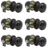 Probrico Passage Door Knob Handles Interior Hall/Closet Keyless Locksets Oil Rubbed Bronze 6 Pack