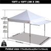 ABCCANOPY 10x10 Tent Pop-up Canopy Tent Instant Canopies Commercial Outdoor Canopy with Awning & Wheeled Carry Bag Bonus 4X Weight Bag, (White-1905)