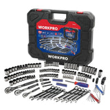 WORKPRO 164-piece Mechanics Tool Kit - Black Oxide Coating Drive Socket Set with 1/4