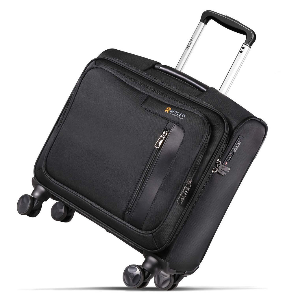 REYLEO Rolling Briefcase on 8 Wheels Rolling Laptop Bag Rolling Computer Case Spinner Mobile Office Carry On Luggage Built-in TSA Lock for 14.1 Inch Notebook