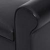 Ravenna Home Chic Vegan Leather Storage Ottoman - 50 Inch, Black