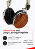 Symphonized Wraith 2.0 Bluetooth Genuine Wood Wireless Headphones with 3.5mm Cable Included for Wired Use. (Zebra Wood)