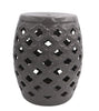 Ravenna Home Moroccan Pattern Ceramic Garden Stool or Side Table, - 16 Inch, Grey