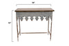 Creative Co-op DA2068 Metal Scalloped Edge Table with Wood Top, Distressed Zinc