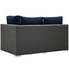 Modway EEI-1857-CHC-NAV Sojourn Wicker Rattan Outdoor Patio Coffee Table, Right-Arm Loveseat, Canvas Navy