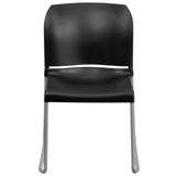 Flash Furniture 5 Pk. HERCULES Series 880 lb. Capacity Black Full Back Contoured Stack Chair with Sled Base