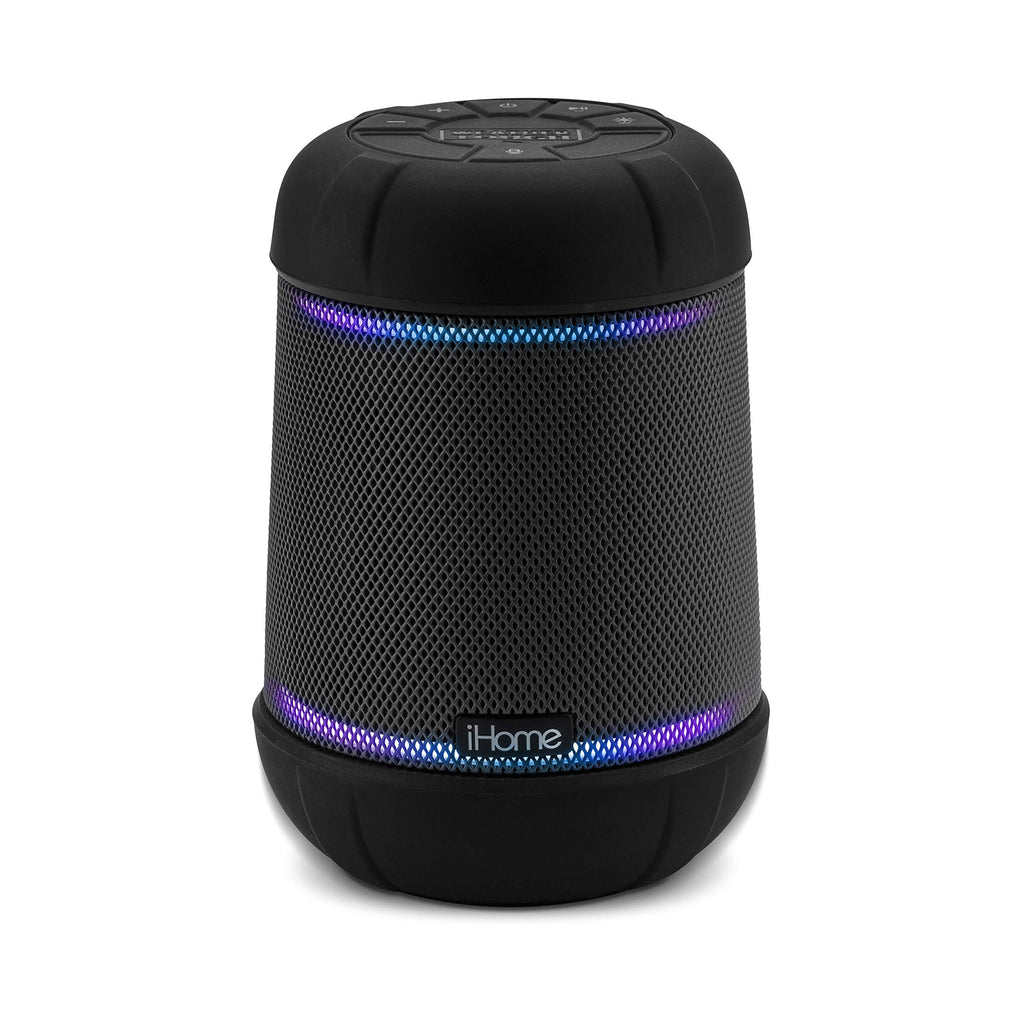 iHome Alexa Built-in Bluetooth Speaker Portable Wireless Waterproof Rechargeable Lights Up to Music, with Speakerphone, Passive Subwoofer, Carry Strap, Durable Shockproof Floatable Design (IBT158)