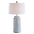 Creative Co-op Indigo & White Ceramic Table lamp with Linen Shade