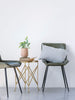 Creative Co-op Green Leather & Metal Chair,