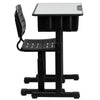 Flash Furniture Adjustable Height Student Desk and Chair with Black Pedestal Frame