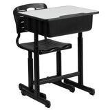 Flash Furniture Adjustable Height Student Desk and Chair with Black Pedestal Frame