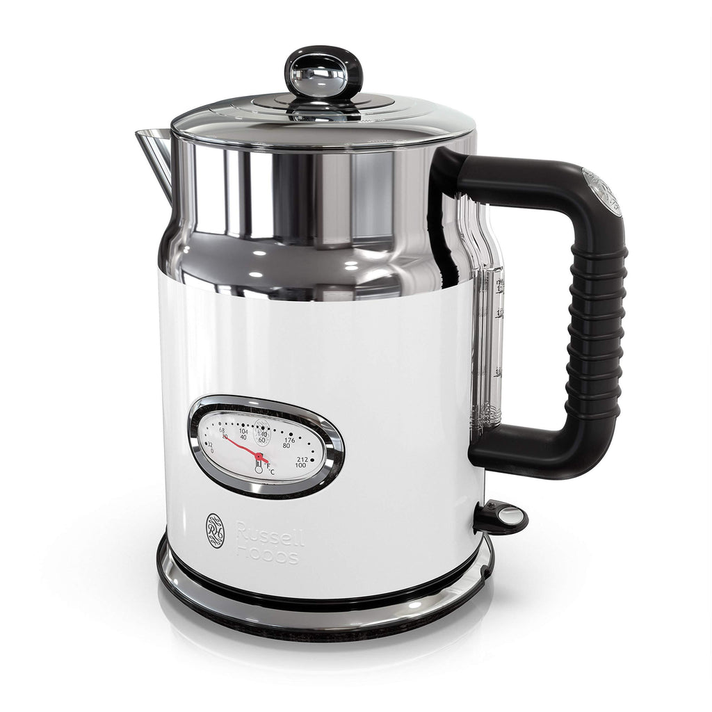 Russell Hobbs KE5550WTR Retro Style Electric Kettle, 1.7L, White