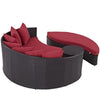 Modway Convene Wicker Rattan Outdoor Patio Daybed in Espresso Red