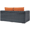 Modway EEI-1865-GRY-TUS Summon Wicker Rattan Outdoor Patio Loveseat with Sunbrella Fabric Cushions, Canvas Orange