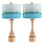 Creative Co-Op DA9104 Wood Table Lamp with Linen Print Shade