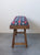 Creative Co-Op Mango Wood Bench in Navy & Red Kilim Fabric