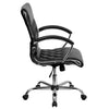 Flash Furniture Mid-Back Designer Black Leather Executive Swivel Chair with Chrome Base and Arms