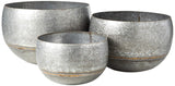 Creative Co-Op Metal Planters (Set of 3 Sizes), Silver & Gold