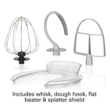 Hamilton Beach Electric Stand Mixer, 4 Quarts, 7 Speeds with Whisk, Dough Hook, Flat Beater Attachments, Splash Guard, Black (63391),