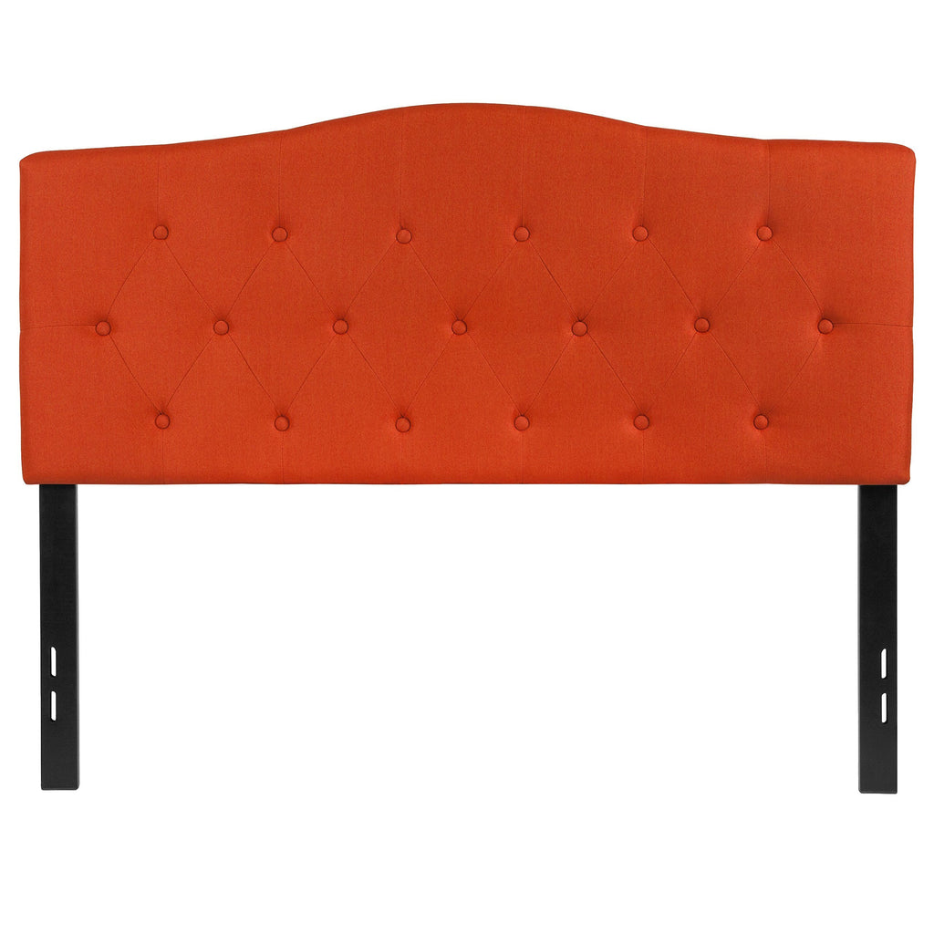 Flash Furniture Cambridge Tufted Upholstered Full Size Headboard in Orange Fabric