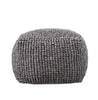 Creative Co-op Grey Square Wool Blend Textured Pouf,