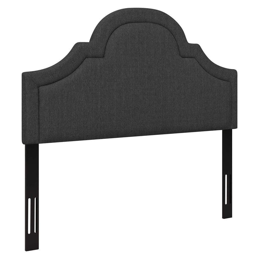 Ravenna Home Traditional Upholstered Headboard -Queen, 61.8 Inch, Charcoal Grey