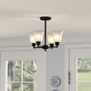 Ravenna Home Classic 4 Light Semiflush Mount Chandelier, Bulbs Included, 14.5 Inch Height, Dark Bronze