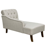 Ravenna Home Classic Tufted Chaise Lounge - 26.38 Inch, Mist Grey