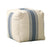 Creative Co-op Cream Blue Stripes Pouf